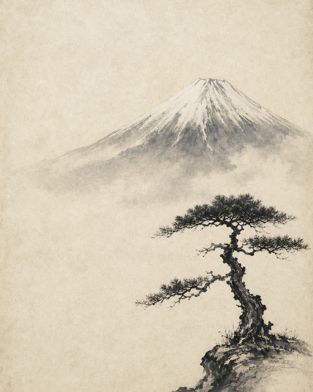 สร้างภาพแนว Ukiyo-e / Sumi-e สไตล์ Minimalist สำหรับตกแต่งผนัง